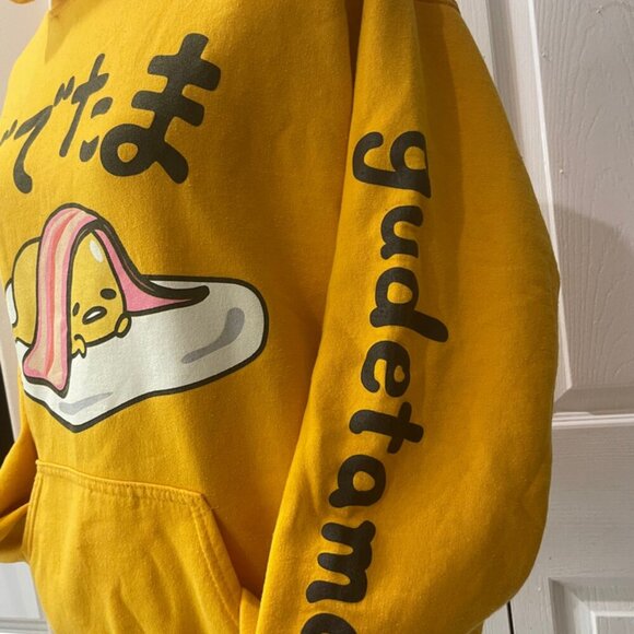GUDETAMA KAWAII SANRIO HOODIE THE LAZY EGG SWEATSHIRT SIZE MEDIUM - Picture 11 of 15